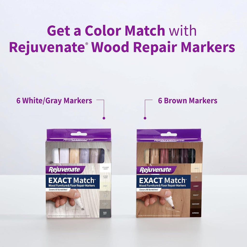 Buy now Rejuvenate Exact Match Wood Furniture & Floor Repair Markers, 6 Count, Brown Markers Cover All Scratches, Scuffs And Damage To Wood Furniture And Flooring at indiglob india