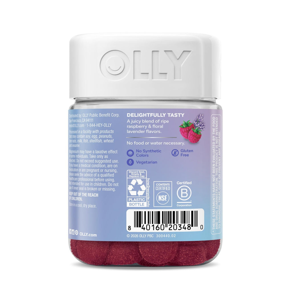 OLLY Relaxing Magnesium Gummies, Supports Muscle Relaxation* - 60 Count