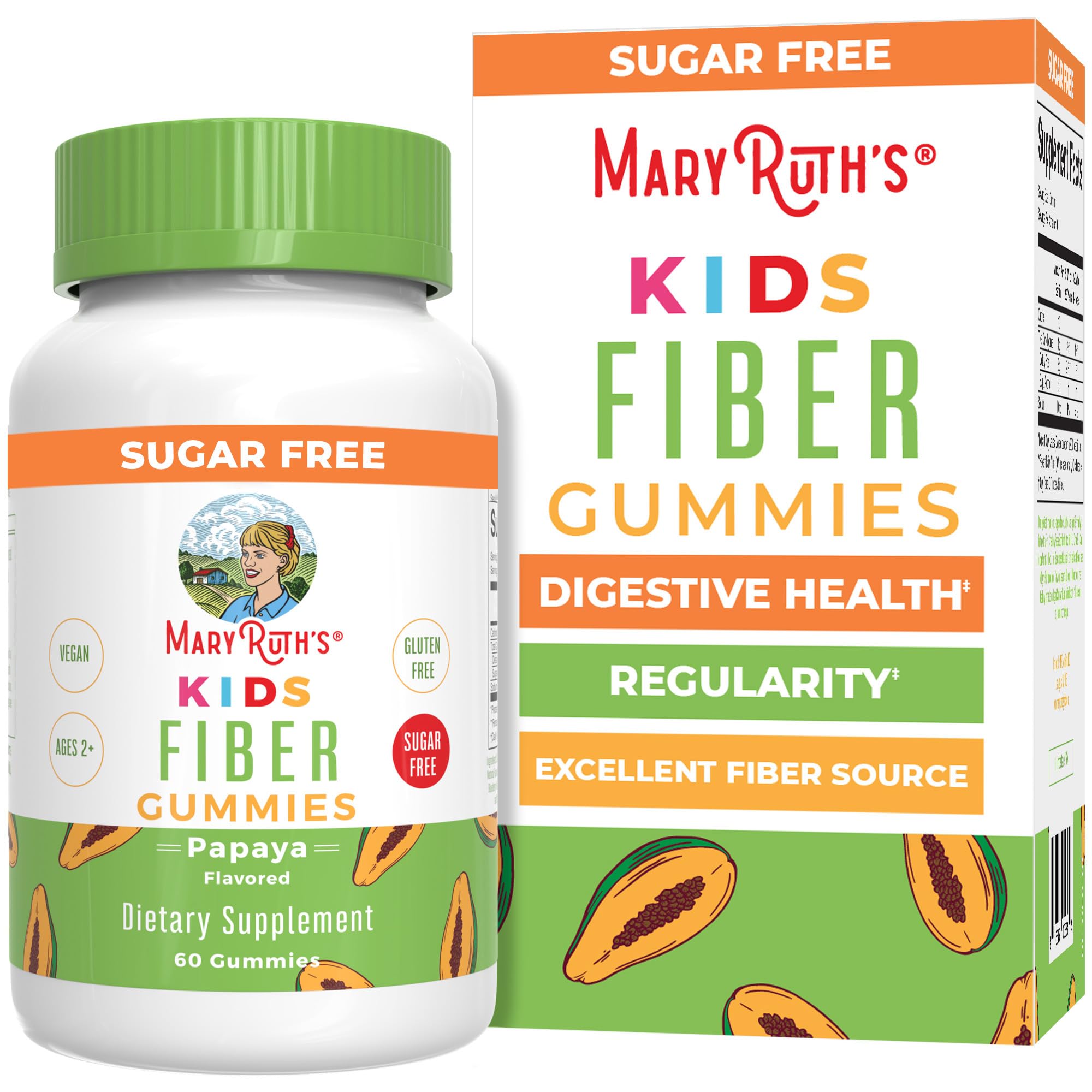 MARYRUTH'S Fiber Gummies for Adults, Sugar Free, 60 Count, 2 Month Supply | Soluble Fiber Supplement, Gut Health & Digestion Support, 3g Fiber per Gummy, Vegan