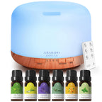 Buy now ASAKUKI Essential Oil Diffuser 500ml, Ultrasonic Aromatherapy Humidifier with Remote Control, 7 LED Colors, Timer & Auto-Off, Large Room Diffuser (Dark Brown) at indiglob india