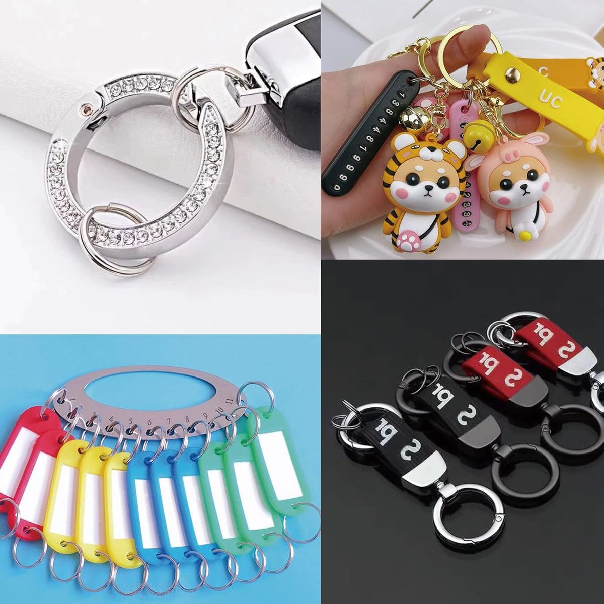 6 Size Gold and Sliver Jump Rings,Double Loops Round Split Small and Medium Key Chain Ring for Jewelry Making and Keychain Home Car Dog tag Rings DIY Crafts