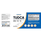 Nutricost Tudca 500mg, 30 Capsules (Tauroursodeoxycholic Acid) Gluten Free | Premium Quality, GMO-Free