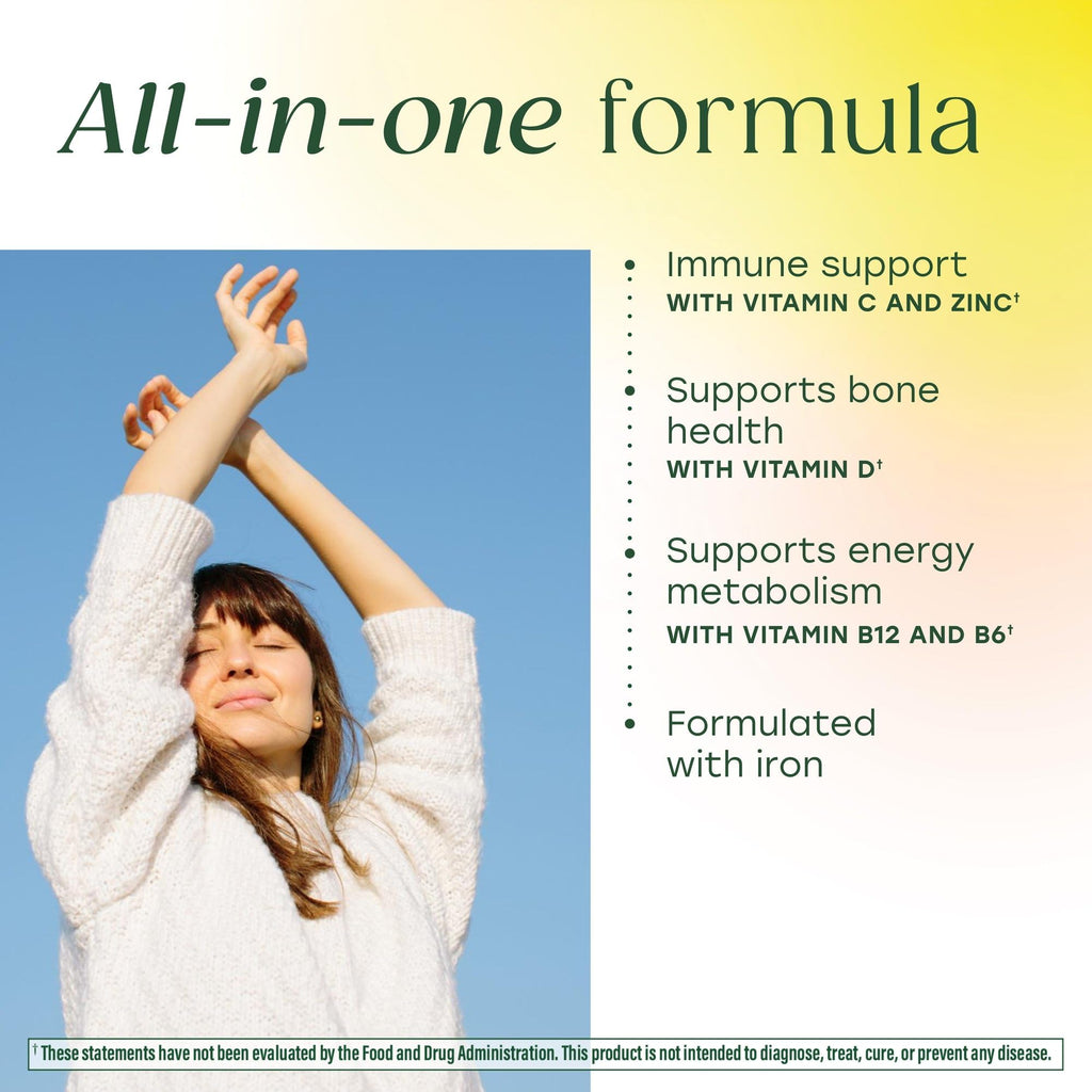 MegaFood One Daily Multivitamin for Women with 22 Nutrients, 30 Tablets | Immune Support, Cellular Energy & Healthy Skin & Hair, Methylfolate, Methylated B12, Iron, C, D3, Vegetarian, 30 Servings