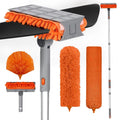 Ceiling Fan Cleaner Duster with 72‘’ Extendable Long Handle Cleaning Duster Kit, Reusable Chenille & Microfiber Mop Head for High Ceiling Fan Blade Wall Blinds Cobweb