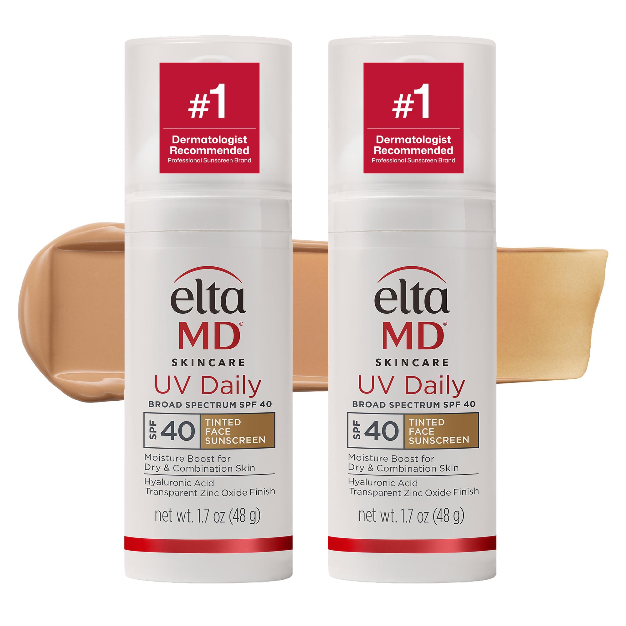 EltaMD UV Daily Face Sunscreen Moisturizer, Zinc Oxide, SPF 40 and SPF 50 | Hydrates and Protects Dry Dehydrated Skin, Lightweight, No White Cast, Dermatologist Recommended, Available in Three Tints