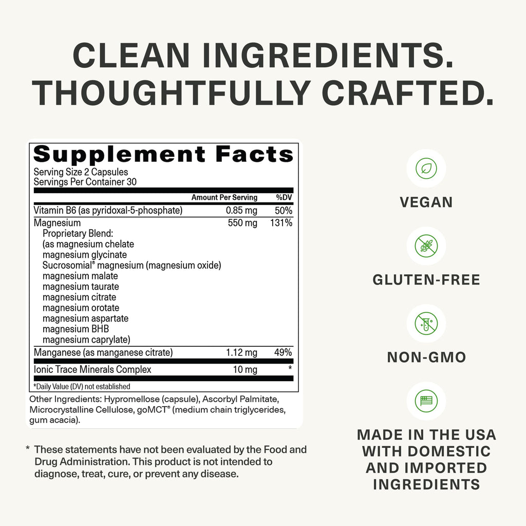 BIOptimizers Magnesium Breakthrough Advanced 10 Complex, 550mg, 60 Capsules