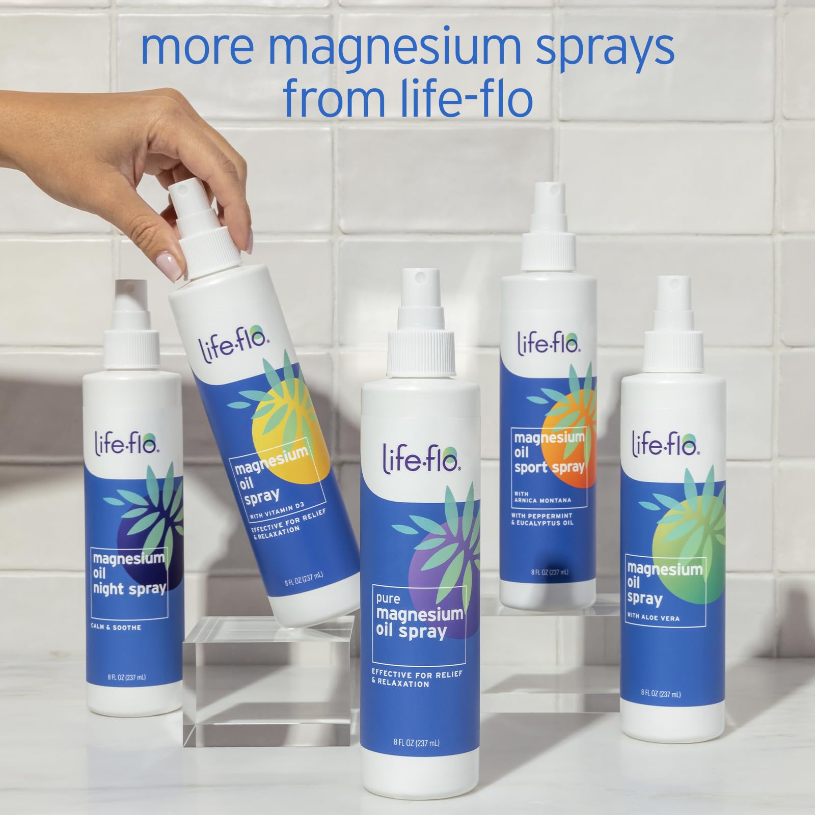 LIFE-FLO Magnesium Oil Spray, 2 fl oz | Soothes Muscles & Joints - Concentrated Zechstein Magnesium - Body, Feet & Bath Oil - Hypoallergenic