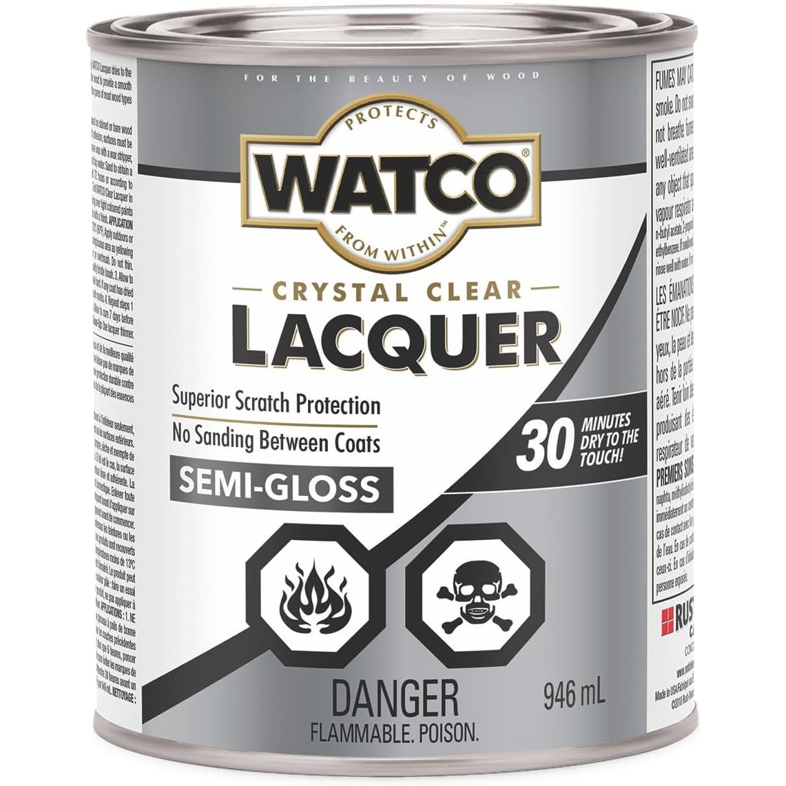 Buy now Watco 63141 Lacquer Clear Wood Finish, Quart, Semi-Gloss Clear Quart (Pack of 1) Semi-Gloss Clear Brush at indiglob india