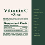 Nature's Bounty Vitamin C + Zinc, Vitamin Supplement, 60mg, 60 Tablets | Supports Immune Health