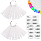 50Pcs Nail Swatch Sticks, Nail Polish Practice Display Tips, Clear | Nail Art Sample Sticks, Color Display Polish Board, Fan Shape with Number Sticker and Hanging Ring