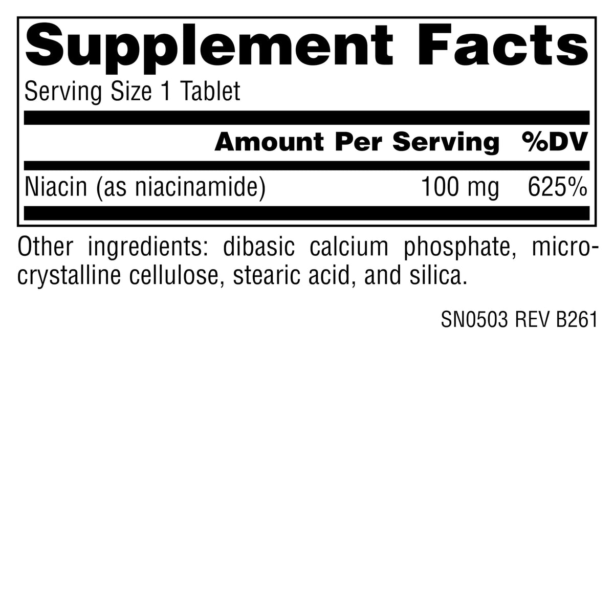 Source Naturals Niacinamide B-3, 100 mg - 100 Vegan Tablets