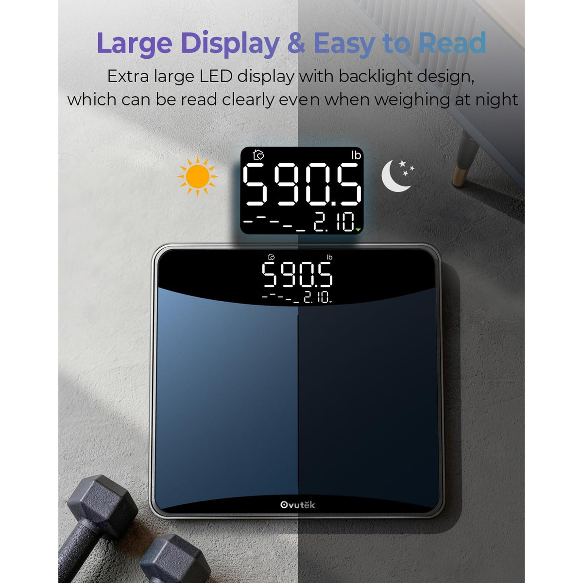 Ovutek 600lb Scale for Body Weight with Weight Trends, High Accurate, Bule