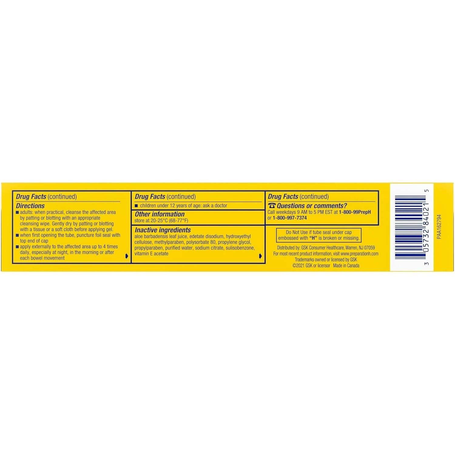 Buy now Preparation H Hemorrhoid Cooling Gel with Aloe for Fast Discomfort Relief - 1.8 Oz Tube at indiglob india