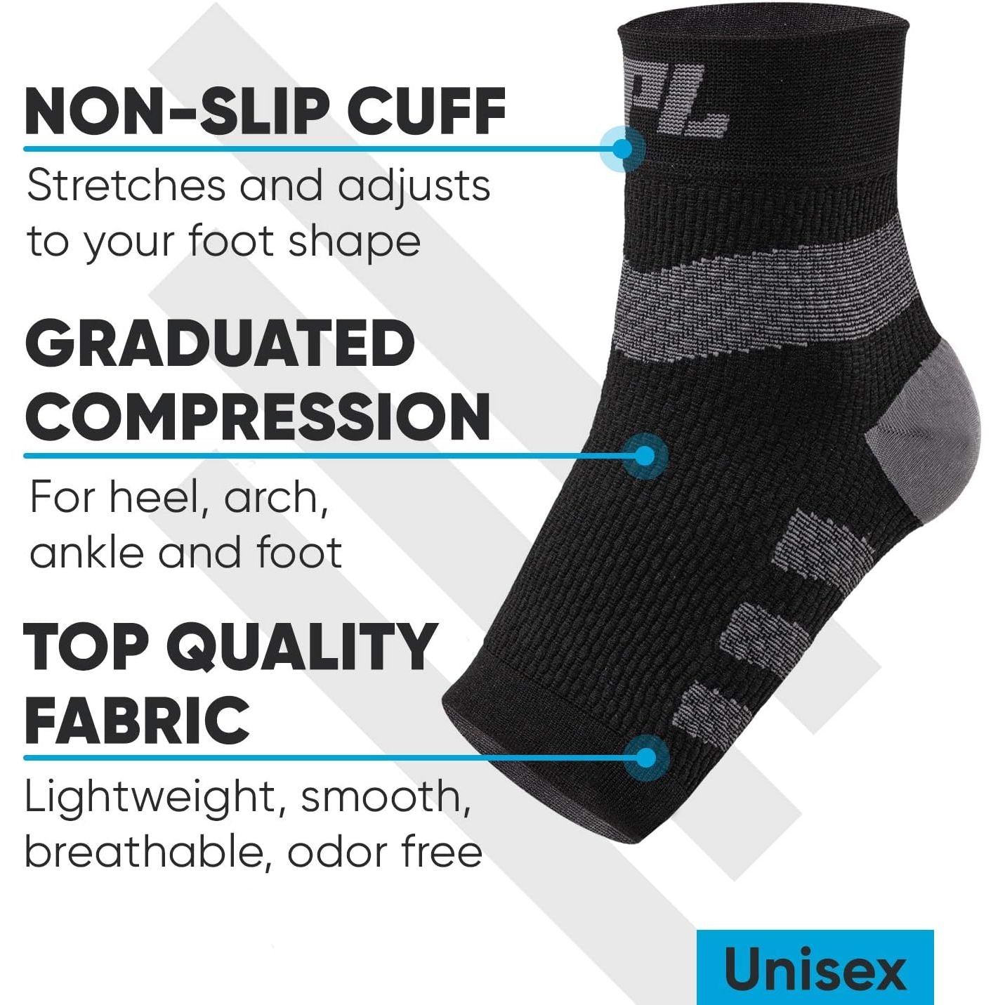 Buy now POWERLIX Plantar fasciitis socks for Neuropathy (Pair) for Women & Men, Ankle Brace Support, Toeless Compression Socks & Foot Sleeve for Arch & Heel Pain Relief - Treatment & Everyday Use at indiglob india