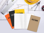 Elan Publishing Company Field Notebook/Pocket Journal - 3.5"x5.5" - Combination of Kraft, Black, Orange, Yellow - Graph Memo Book - Pack of 5