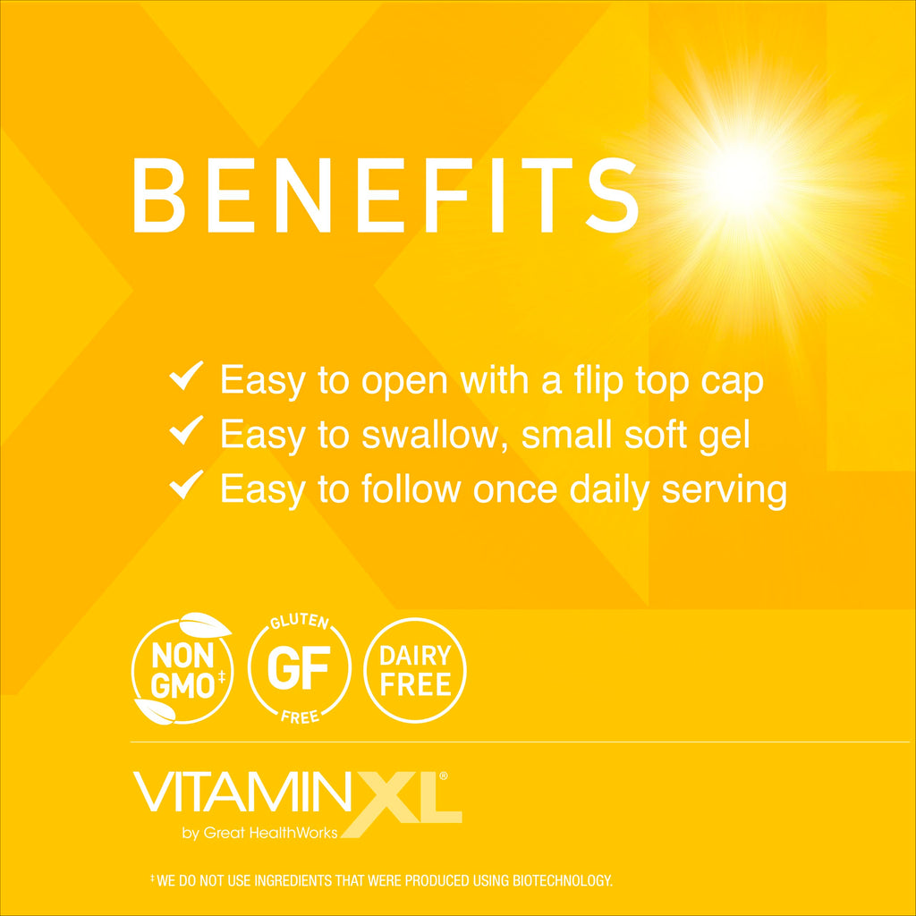 OmegaXL VitaminXL D3 High Potency Daily Vitamin D 5000 IU 30 Softgels | 125mcg, Immune Support Supplement, Promotes Healthy Muscle Function & Strong Bones, Non-GMO, Gluten-Free
