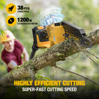 2-IN-1 Cordless 8-Inch Pole Saw & Chainsaw for DeWALT 20V MAX Battery - 1200W Brushless Motor, Total Reach of Max 15.9 FT, Lightweight, 8"&6"Electric Pole Saws for Tree Trimming Pruning (Tool Only)
