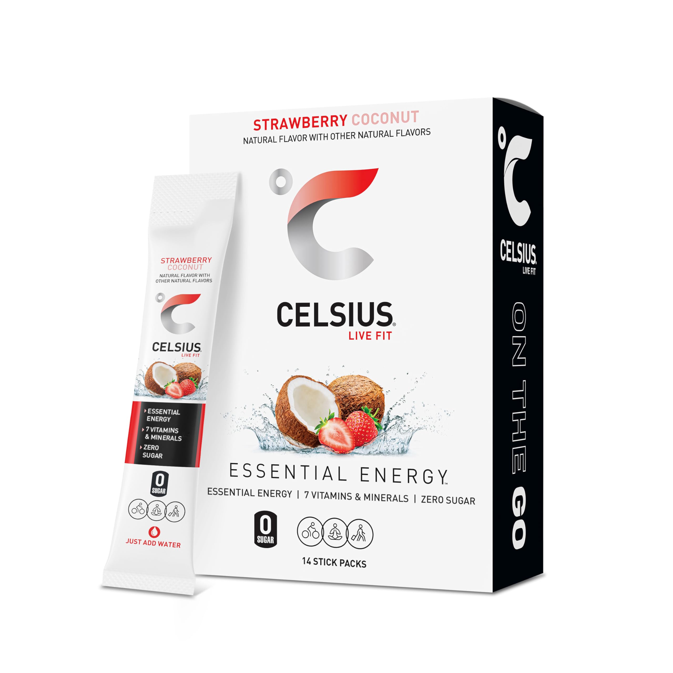 Buy now CELSIUS On The Go Strawberry Mango, Sugar Free Energy Drink Mix (14 Sticks per Pack) Strawberry Coconut 2.6 Ounce (Pack of 1) at indiglob india
