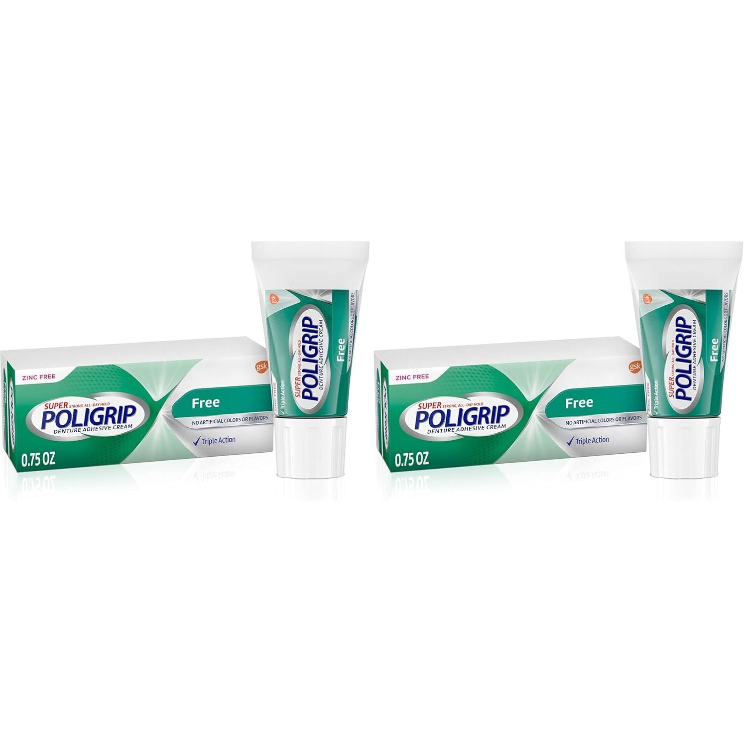 Buy now Super Poligrip Zinc Free Denture and Partials Adhesive Cream, 2.4-ounce Twin pack 0.75 Ounce (Pack of 2) at indiglob india