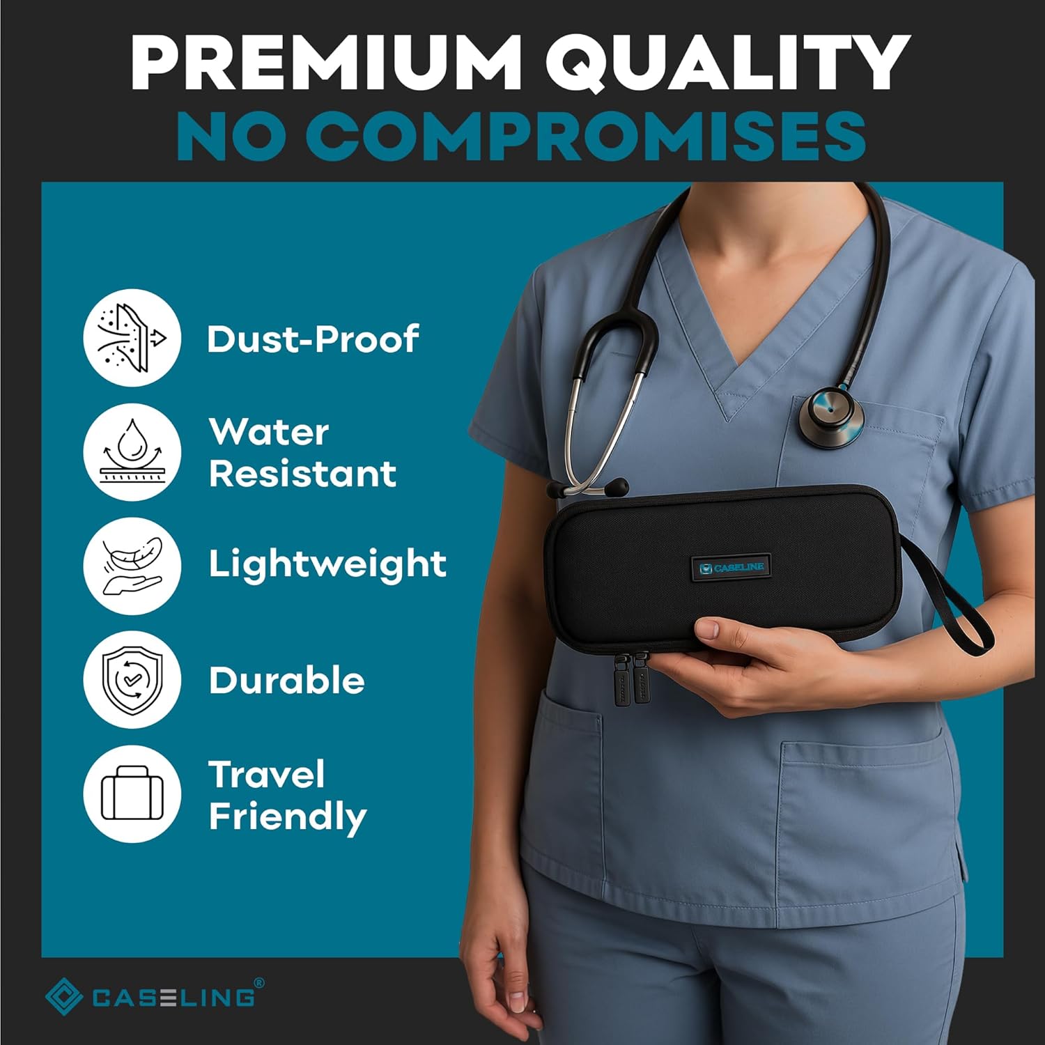 Buy now caseling Stethoscope Case For 3M Littmann Classic III, Lightweight II S.E, Cardiology IV Diagnostic, MDF Acoustica - Hard Case for Medical Tools with Pocket for Nurse Accessories - EVA Nursing Holder at indiglob india