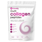 Multi Collagen Peptides Powder, Unflavored, 1lb (41 Servings) | Hydrolyzed Type I, II, III, V, X Collagen with Hyaluronic Acid, Biotin & Vitamin C, Easily Mixes in Drinks