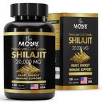 Organic Shilajit with Fulvic Acid, Humic Acid, 85+ Minerals- Gold Grade Plus - Same as Resin - Energy, Stamina, Brain Support - 120 Capsules - Made in The USA