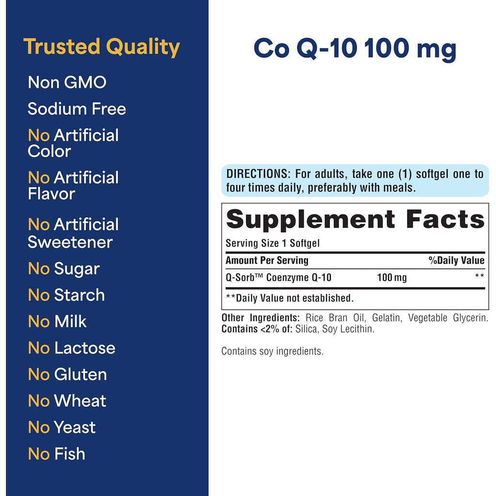 Buy now Puritan's Pride Q-Sorb CoQ-10 100mg | Supports Heart Health | Dietary Supplement | Healthy Supplement | Energy Supplement | Gluten Free | 240 Rapid Release Softgels at indiglob india