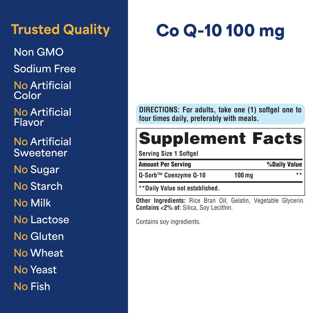 Puritan's Pride Coenzyme CoQ10 100mg, 240 Rapid Release Softgels