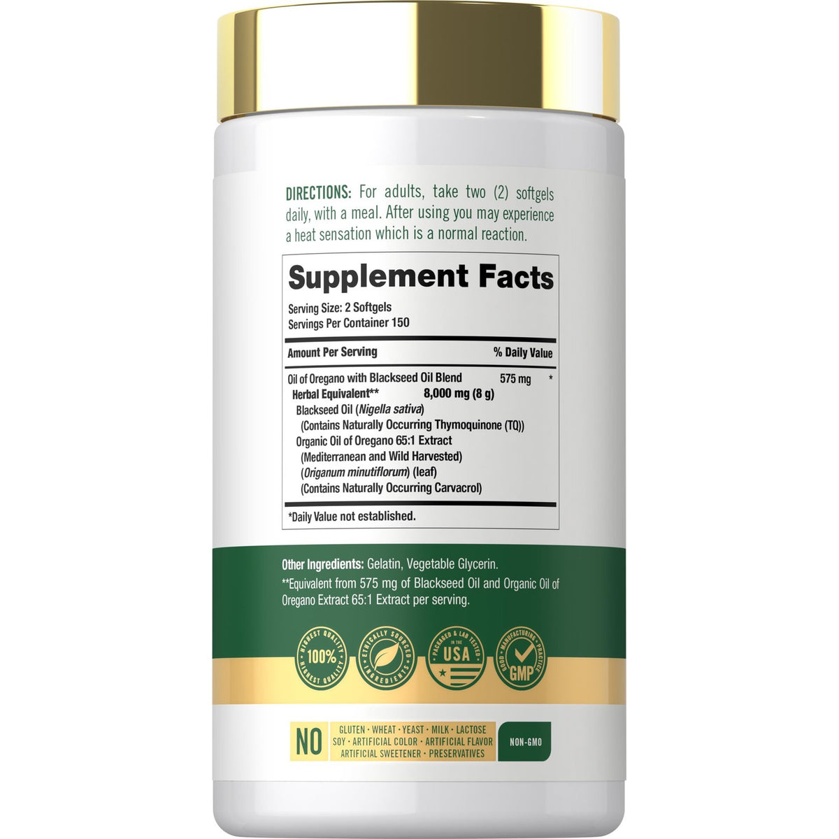 Carlyle Oil of Oregano with Black Seed Oil | 300 Softgel Capsules