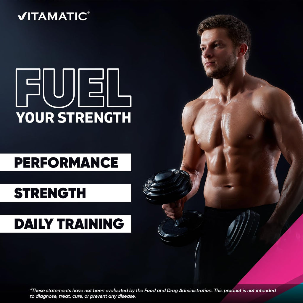 Vitamatic Creatine Monohydrate Powder – 5000 mg Per Serving, 1 kg, Unflavored, Micronized Creatine Supplement, Vegan, Non-GMO, Gluten Free
