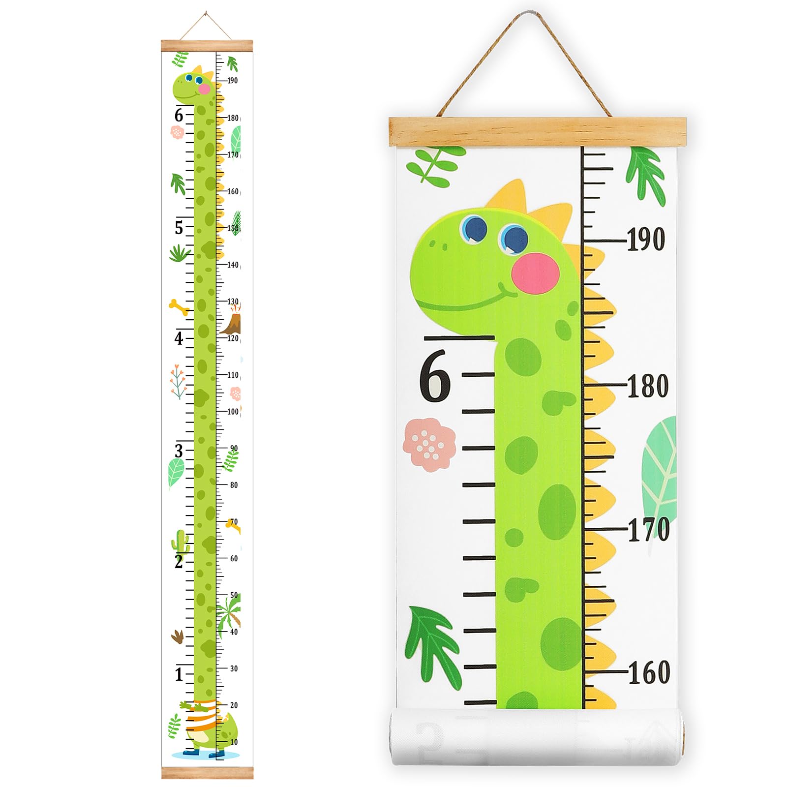 Buy now Mibote Baby Growth Height Chart Handing Ruler Wall Decor for Kids, Canvas Removable Height Growth Chart 79" x 7.9" (Black & White) at indiglob india