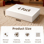 Vantist 4 Pack Medium 14" White Gift Boxes With Lids for Clothes Presents
