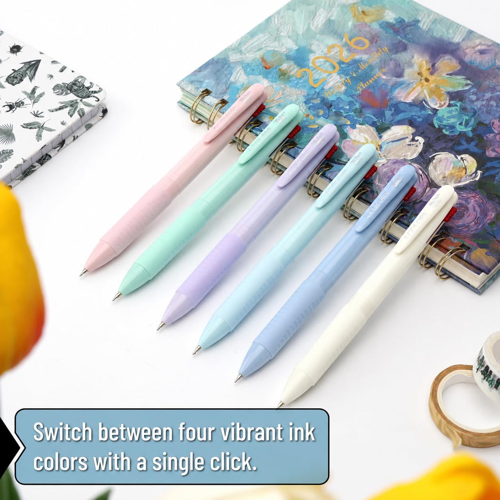Mr. Pen- Multicolor Ballpoint Pen, 4-in-1, 6 Pack, Colorful Ink, 0.5mm