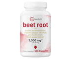 Micro Ingredients Beet Root Capsules 3,000 mg** Per Serving, 300 Capsules | Nitric Oxide Supplement | 7‑in‑1 Beet Root Complex with CoQ10, Black Pepper & Botanical Extracts | Non-GMO
