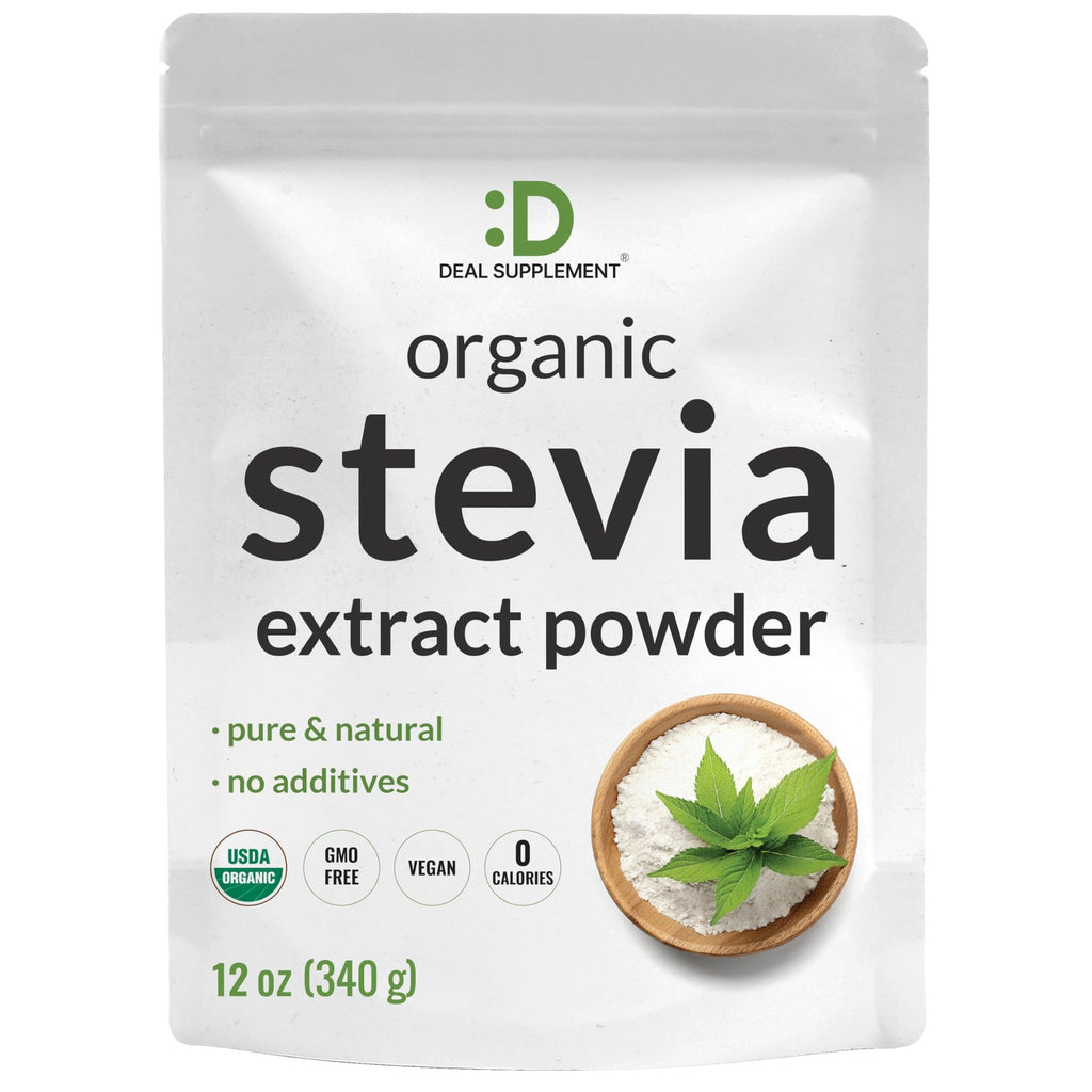Organic Stevia Extract Powder, 12oz – Natural Sweetener & Sugar Substitute – Pure Stevia Leaf – Great for Cooking, Baking, or Drinks – No Erythritol or Additives – Non-GMO, Sugar Free, Zero Calorie