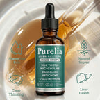 Purelia Liver Restore Drops – Complete Liver Detox Support Supplement with Milk Thistle, Dandelion & L-Glutathione for Liver Cleanse & Digestion Aid Health, 2 Fl Oz (1)