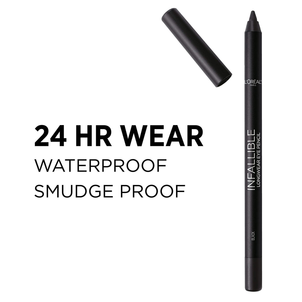 Buy now L'Oreal Paris Makeup Infallible Pro-Last Pencil Eyeliner, Waterproof and Smudge-Resistant, Glides on Easily to Create any Look, Black, 0.042 oz., 1 Count at indiglob india