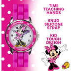 Buy now Minnie Mouse Time Teacher Watch for Girls - Analog Time Learning with Easy-to-Read Numbers and Comfortable Silicone Band at indiglob india