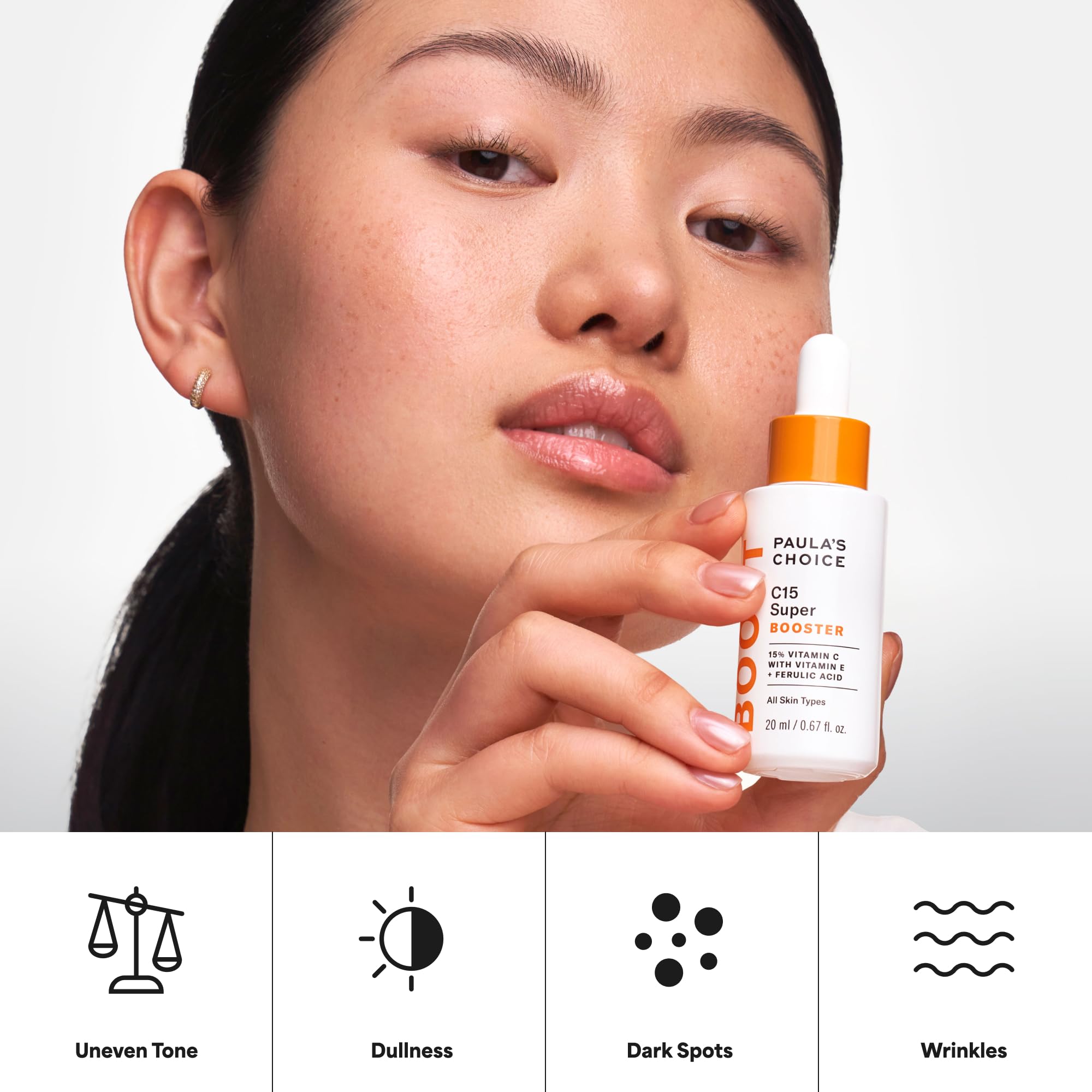Paula's Choice BOOST C15 Super Booster 15% Vitamin C Face Serum | Daily Serum with Vitamin E & Ferulic Acid for Discoloration & Glow, Fragrance-Free