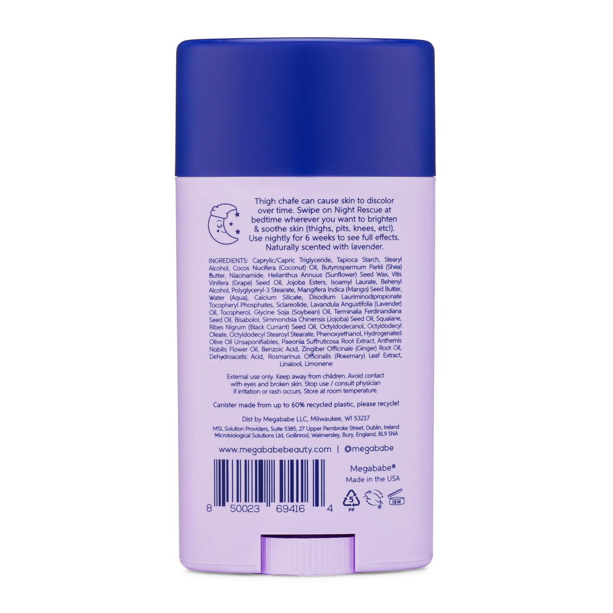 Megababe Night Rescue, Brighten & Soothe Chafe Irritation, 2.12 oz
