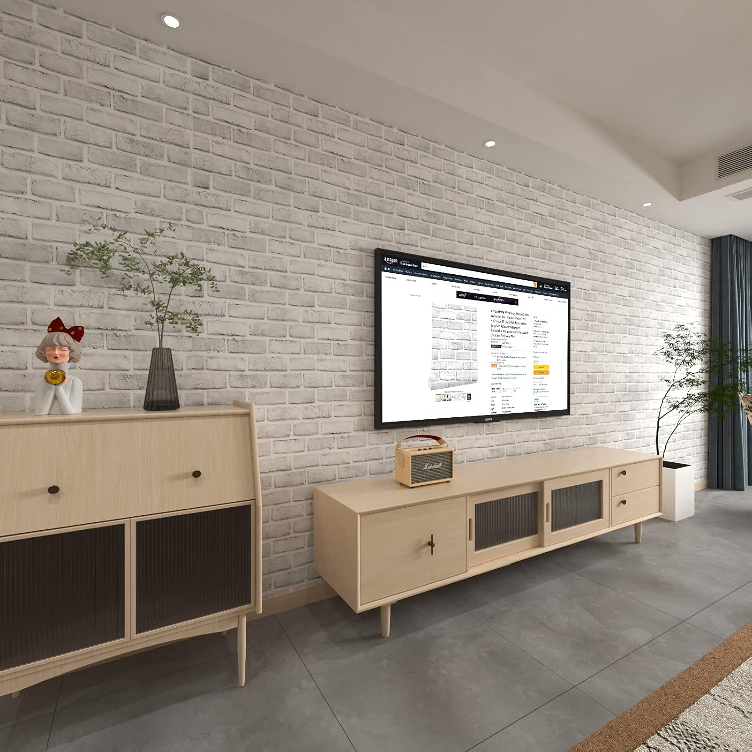 Buy now Cohoo Home Brick Wallpaper Peel and Stick Contact Paper 120inL 18inW Faux 3D Brick Contact Paper for Walls White Gray Grey Self Adhesive Removable Wallpaper Backsplash Bedroom Wall Sticky Waterproof at indiglob india