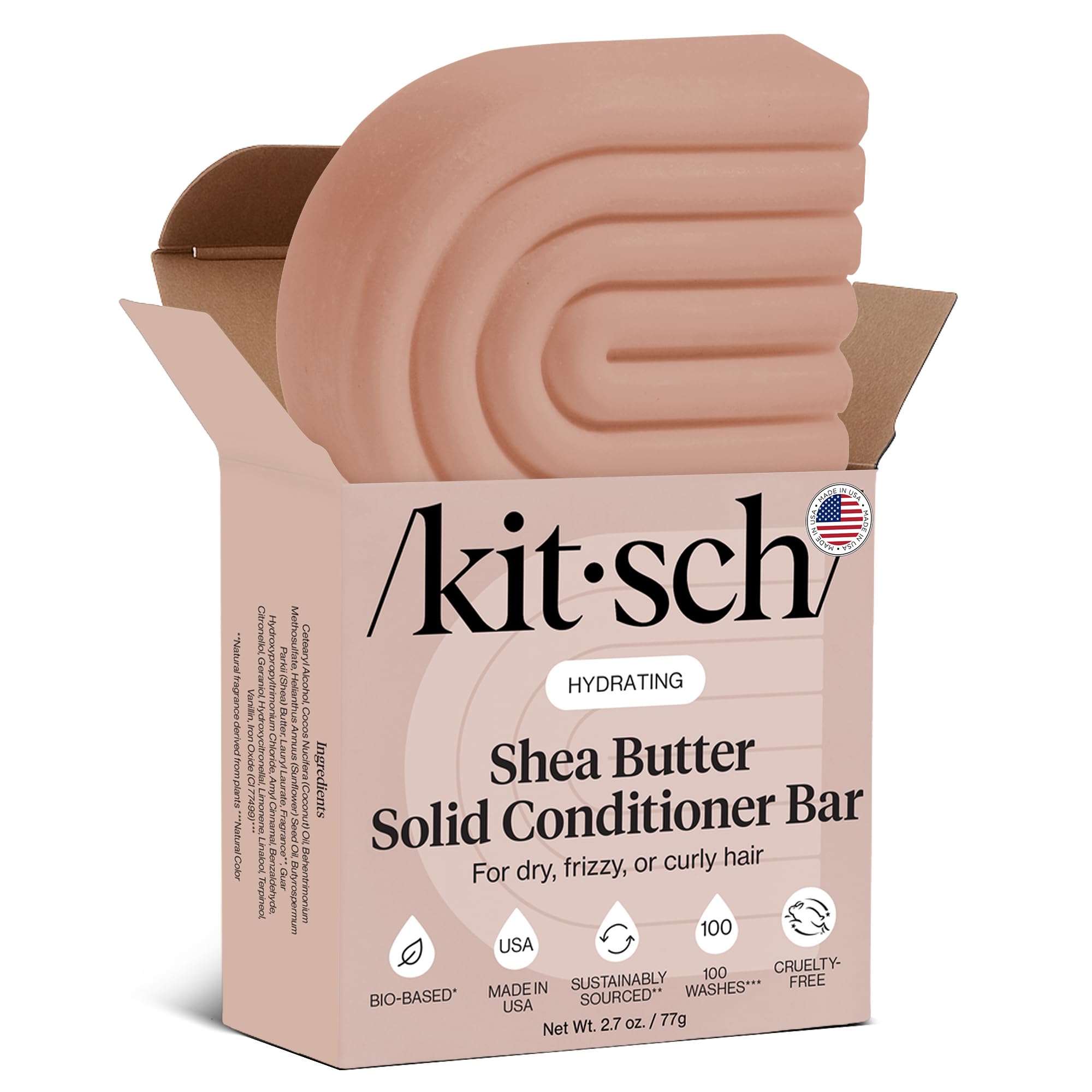 Buy now Kitsch Shea Butter Conditioner Bar Æ’?? Shea Moisture Conditioner for Soft, Hydrated Hair Æ’?? Solid Hair Conditioner for Hair Care Æ’?? Paraben, Sulfate & Silicone-Free, Vegan, Made in USA - 2.7 oz at indiglob india