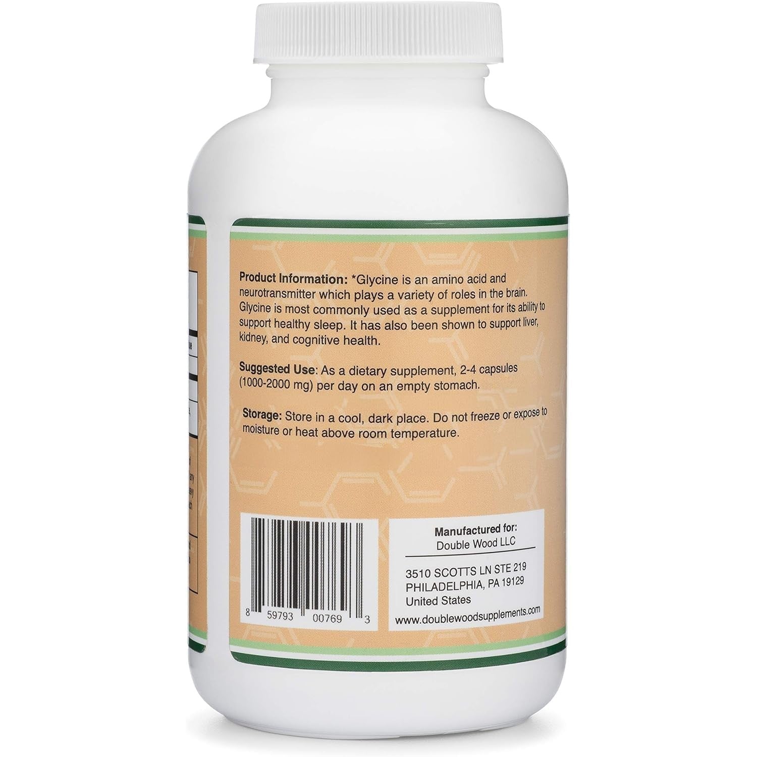 Glycine 500mg, Relaxing Amino Acid Supplement, Sleep Support, 300 Capsules | Restful Sleep + Relaxation Supplement, Fall + Stay Asleep, Wake Refreshed, Non-Habit-Forming, 2 Capsules Before Bed