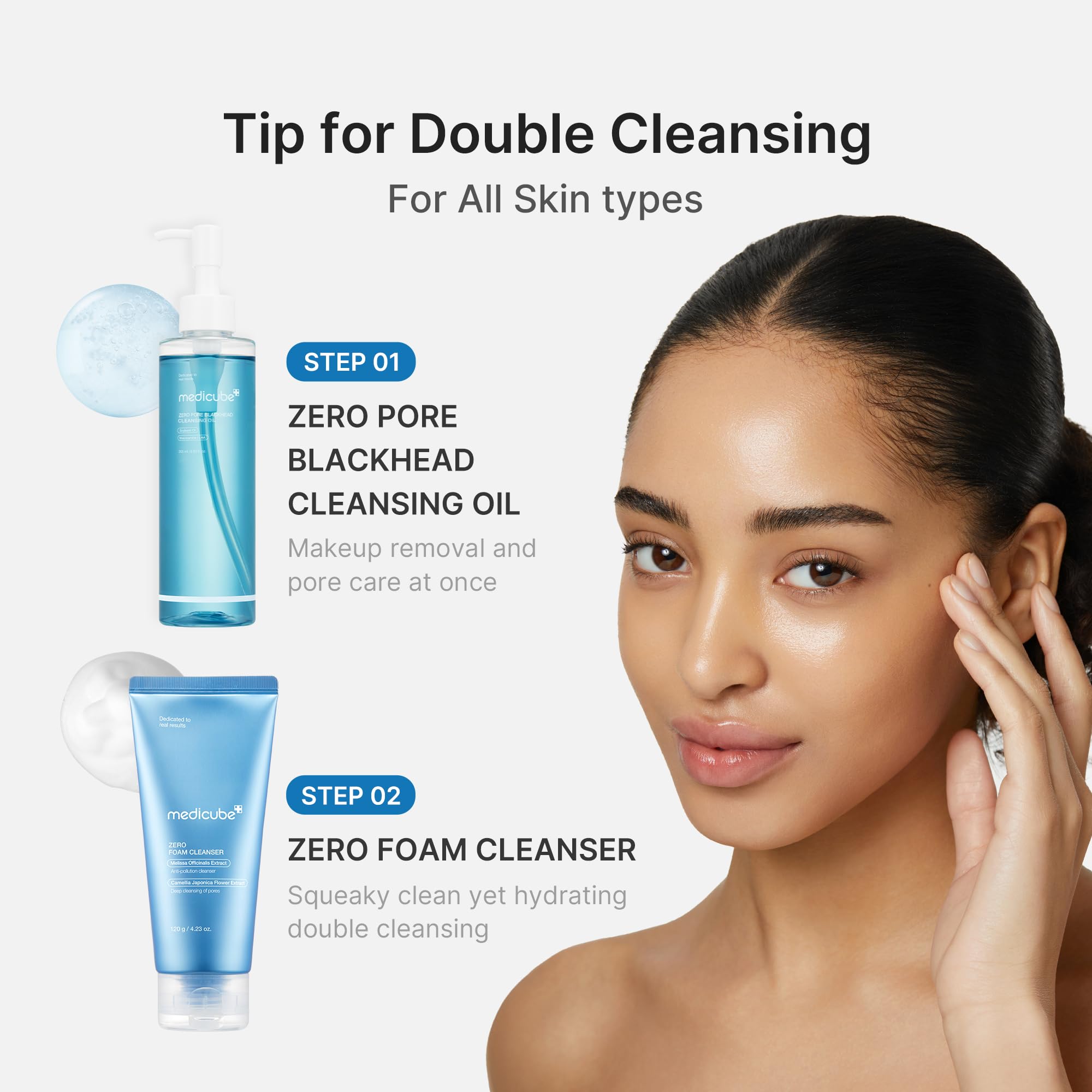 medicube Cleansing Oil Zero Pore Blackhead | Makeup Remover for all skin types, Daily Moisture Facial Cleanser, Low-Irritation, Korean Skin Care, 205ml / 6.93 fl.oz