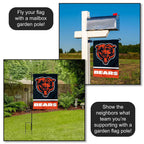 Chicago Bears Bear Head Logo Double Sided Garden Flag