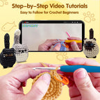 Zepiany Crochet Kit for Beginners Crochet Cat Beginner Crochet Kit for Adults Amigurumi Crochet Animals Cat Crafts Hobby Crochet Kits Easy Knitting Kit
