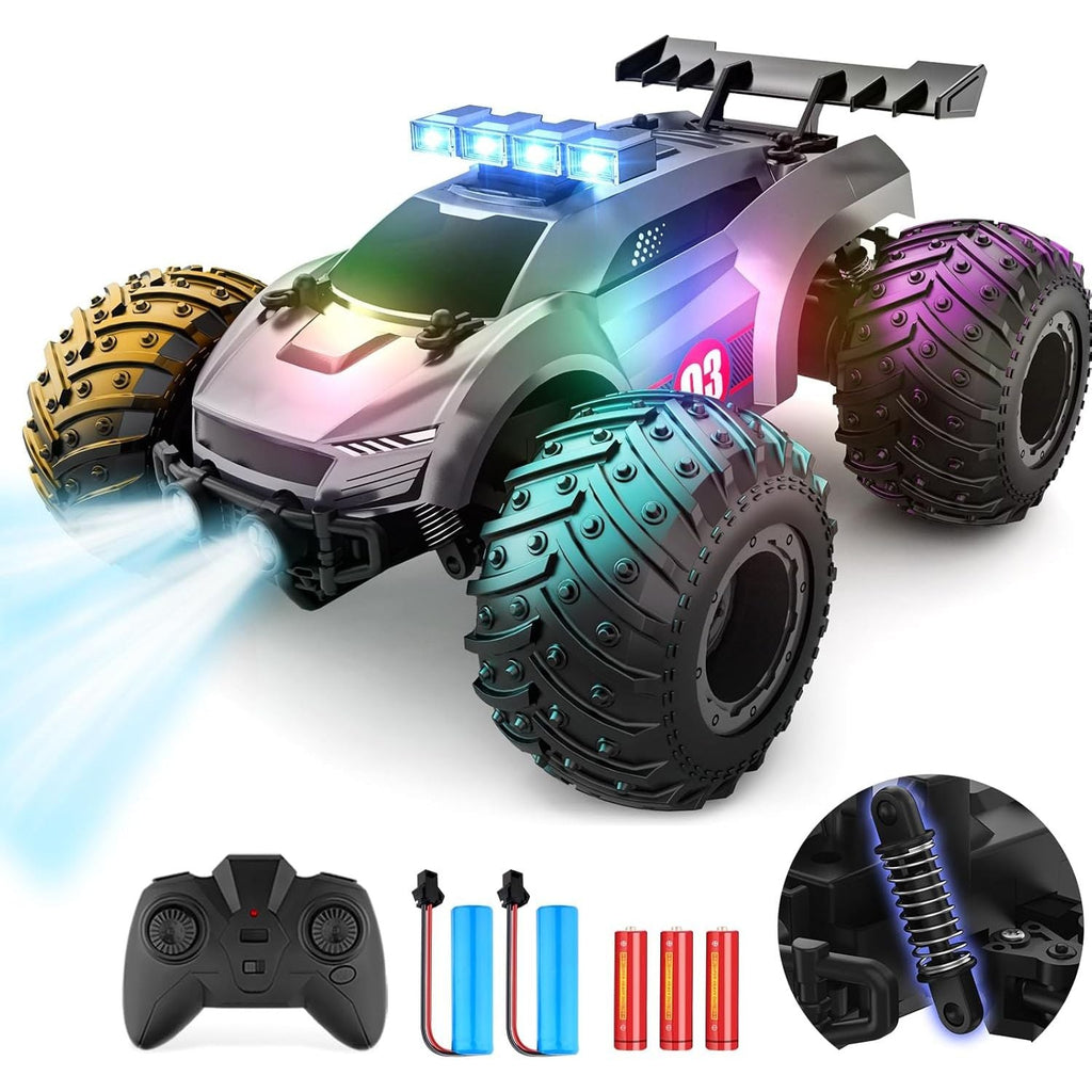 Buy now Remote Control Car - 20km/h 1:18 High Speed RC Cars Offroad with RBC &Headlights &Headlamps, 2.4GHz Toy Car Gift for 3 4 5 6 7 8 9 10-12 Year Old Boys Girls Kids Gray at indiglob india