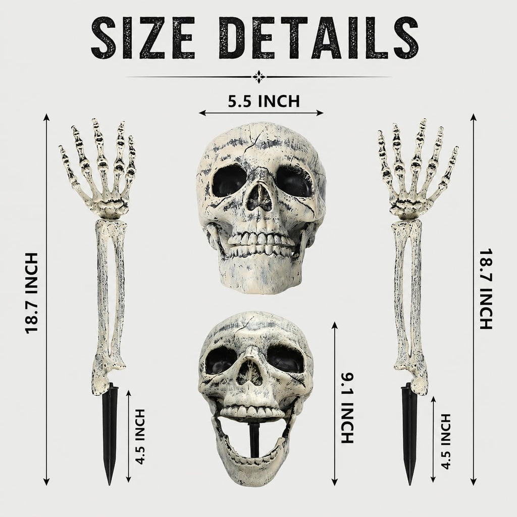 AISENO Realistic Skeleton Stakes Halloween Decorations for Lawn Stakes Garden Halloween Skeleton Decoration Outdoor