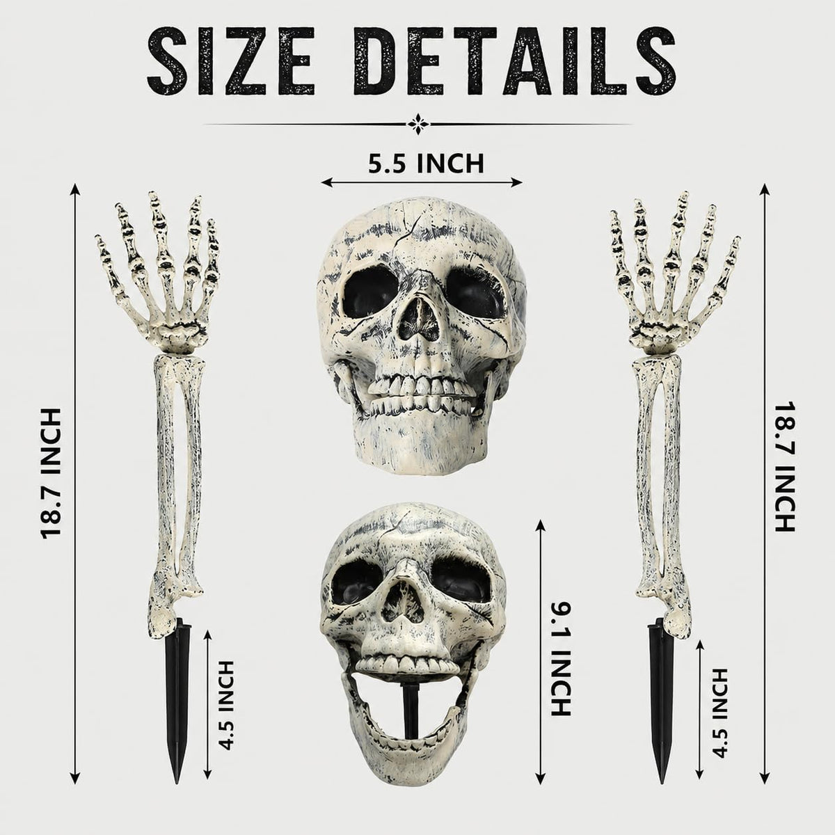 AISENO Realistic Skeleton Stakes Halloween Decorations for Lawn Stakes Garden Halloween Skeleton Decoration Outdoor