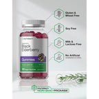 Horbaach Black Elderberry Gummies | 120 Count | Berry Flavor | Sambucus Extract with Zinc and Vitamin C | Vegan, Non-GMO, and Gluten Free Supplement for Adults